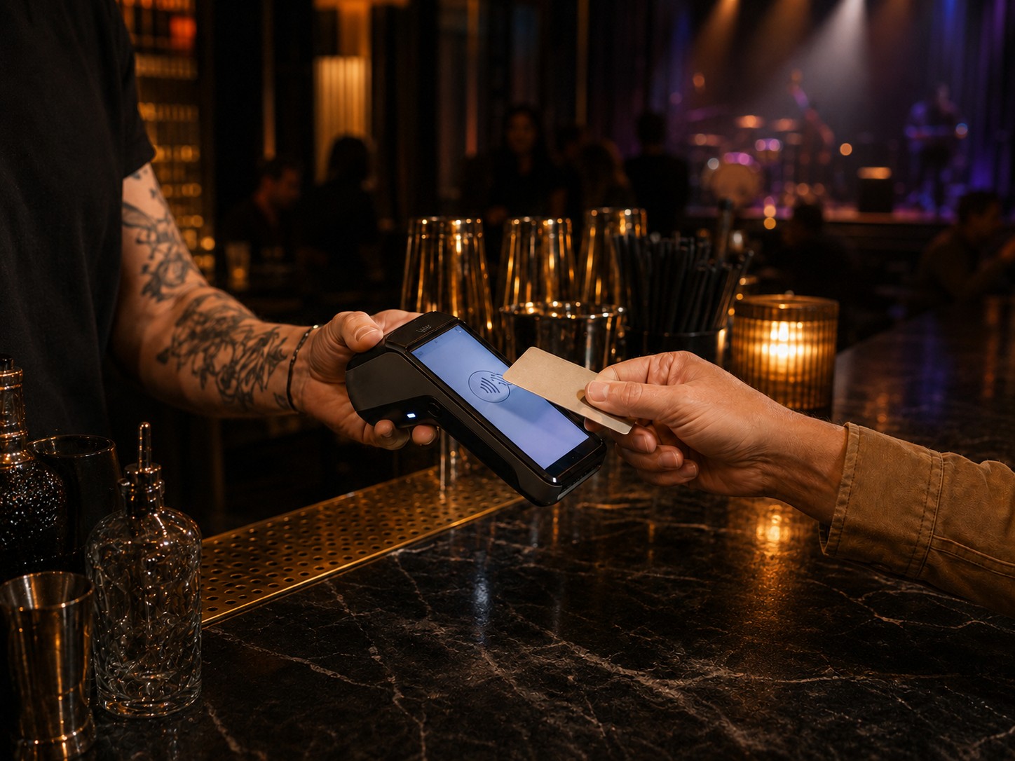 Paiement sans contact sur terminal au comptoir